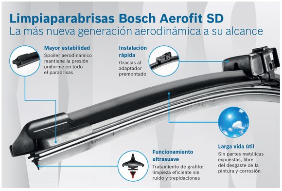 Imagen de PAR ESCOBILLAS BOSCH AEROFIT FIAT IDEA/UNO EVO 2014
